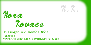 nora kovacs business card