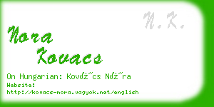 nora kovacs business card